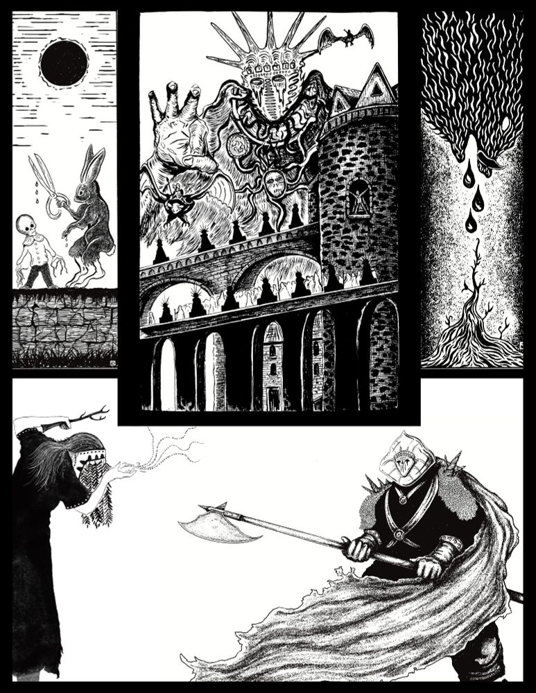 several B&W drawings
