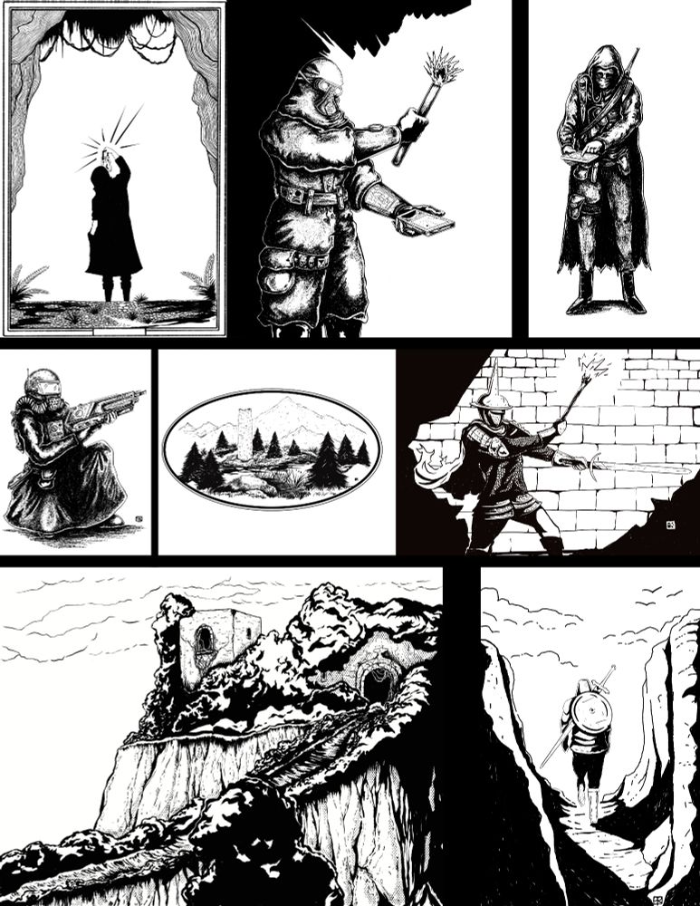several B&W drawings