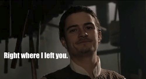 Will from Pirates of the Caribbean saying "Right where I left you."