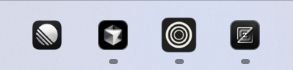 Four icons in my taskbar, all black squares with abstract white shapes. Linear, Cursor, Zen, and Zed.