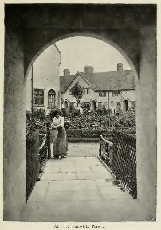 View through prohc of gardens and housing