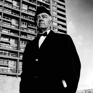 Goldfinger photographed in front of Balfron