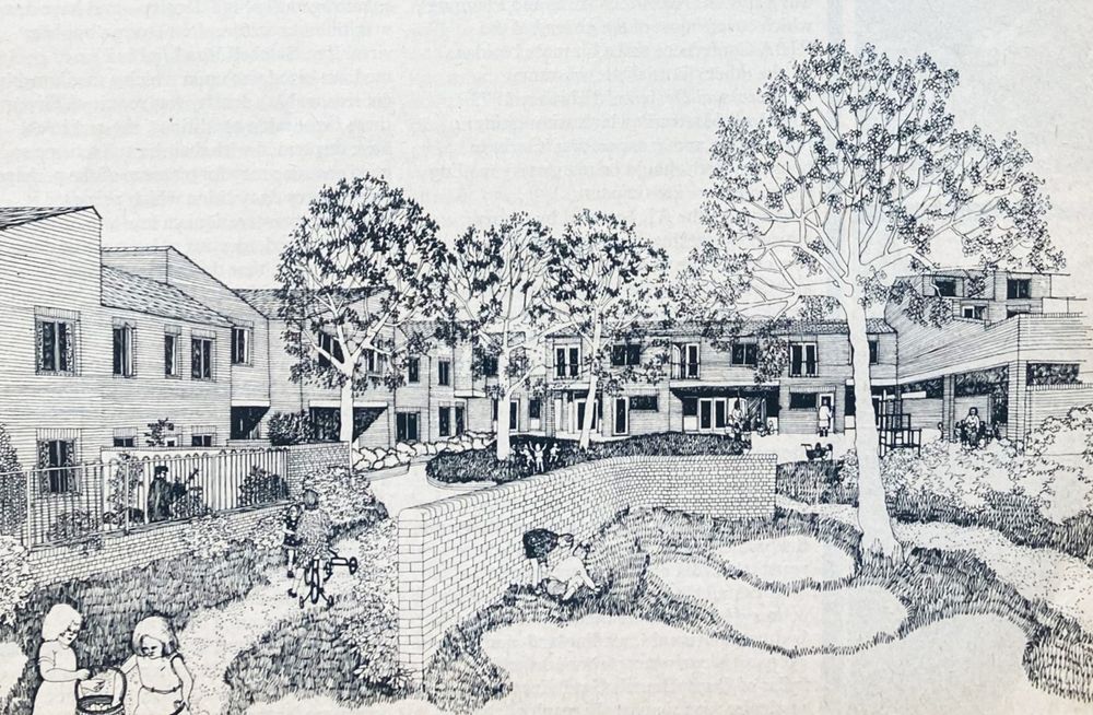 Architect's drawing of Clapham Manor nursery garden