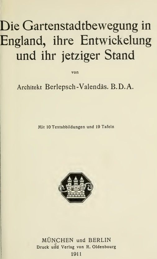 Title page of German book on English Garden City movement