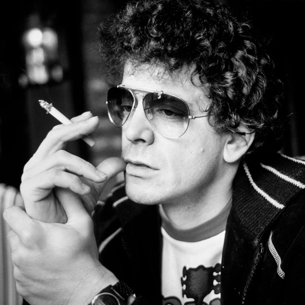 Black and white photo of Lou Reed from the mid 1970s