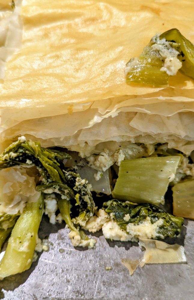 Feta, bok choy, & kailan hortopita