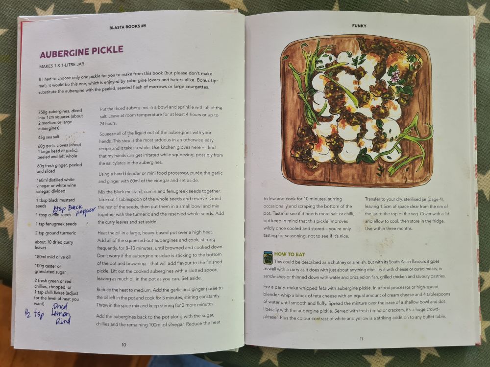 A photo of a recipe from Caitlin Ruths wonderful book "Funky" on pickling and fermenting. Available from Blasta Books #SpeirGorm 