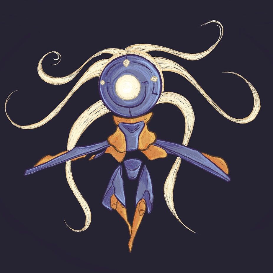 A digital drawing of MIO, a small robot and protagonist of the game MIO: Memories in Orbit. / A digital drawing of MIO, a small robot and protagonist of the game MIO: Memories in Orbit.