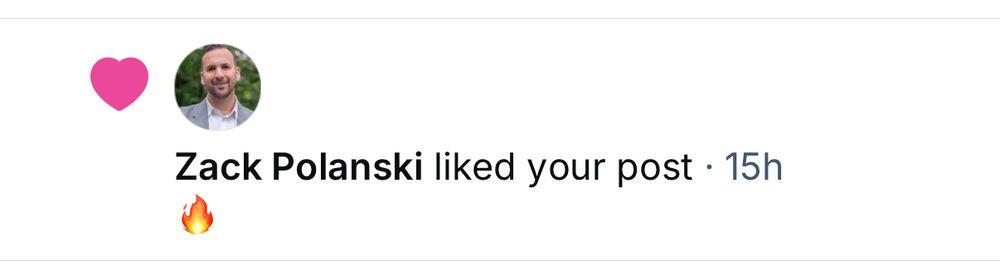 Image showing Zak Polanski likes my post. 