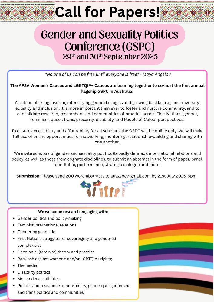 CfP for the Gender and Sexuality Politics Conference (GSPC)