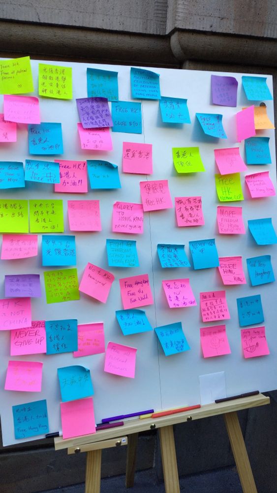 Lennon Wall with messages of support for HK