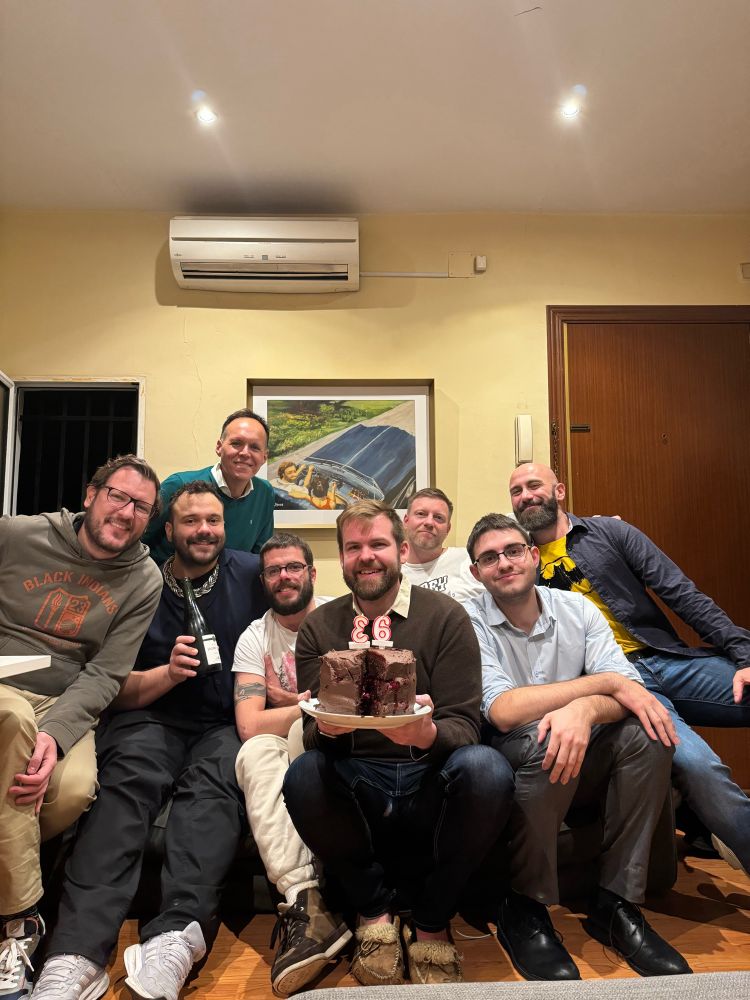 My friends and I with my birthday cake.