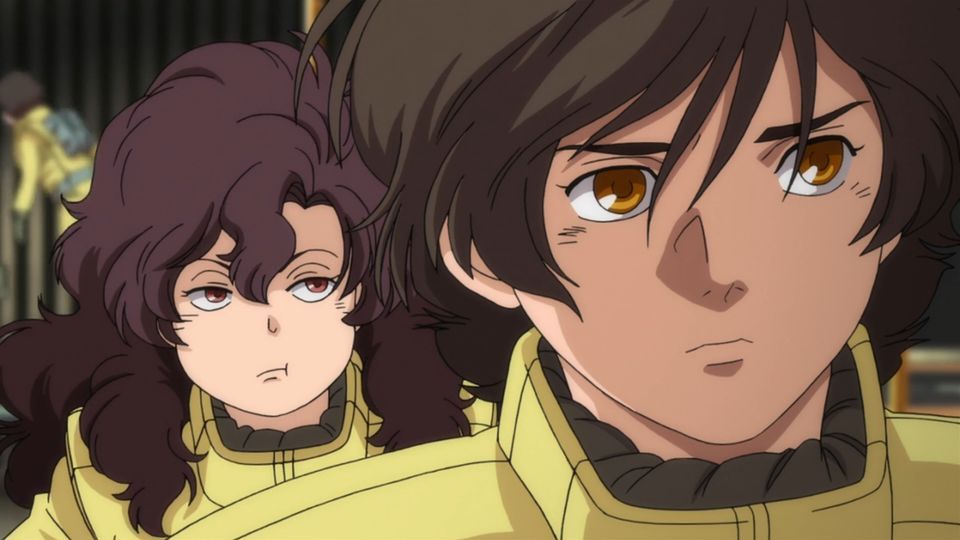 screenshot from Mobile Suit Gundam, first episode