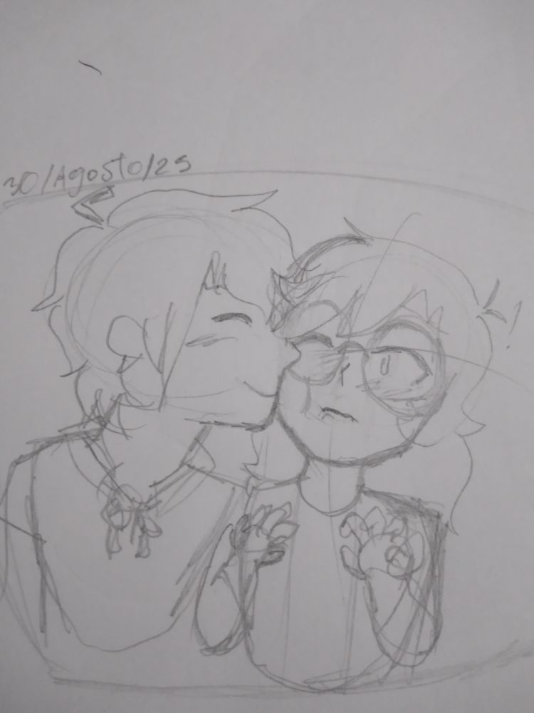 Que gay 
(No se dibujar personajes besándose🥲)