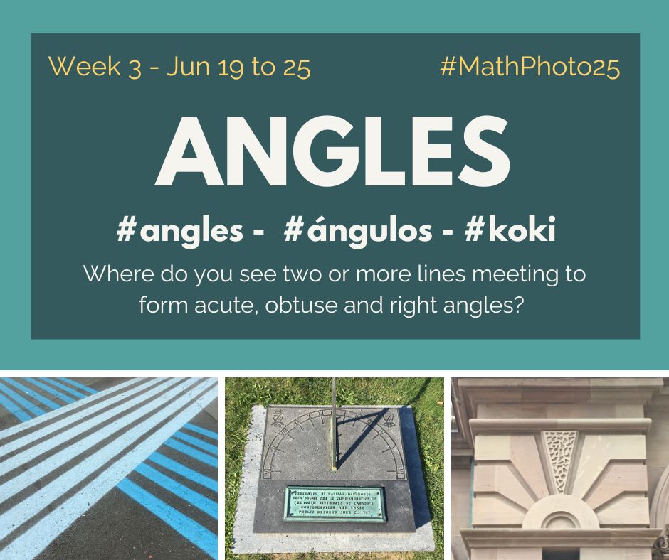 Math Photo 25 - Week 3 - Angles - Where do you see two or more lines meeting to form acute, obtuse and right angles?