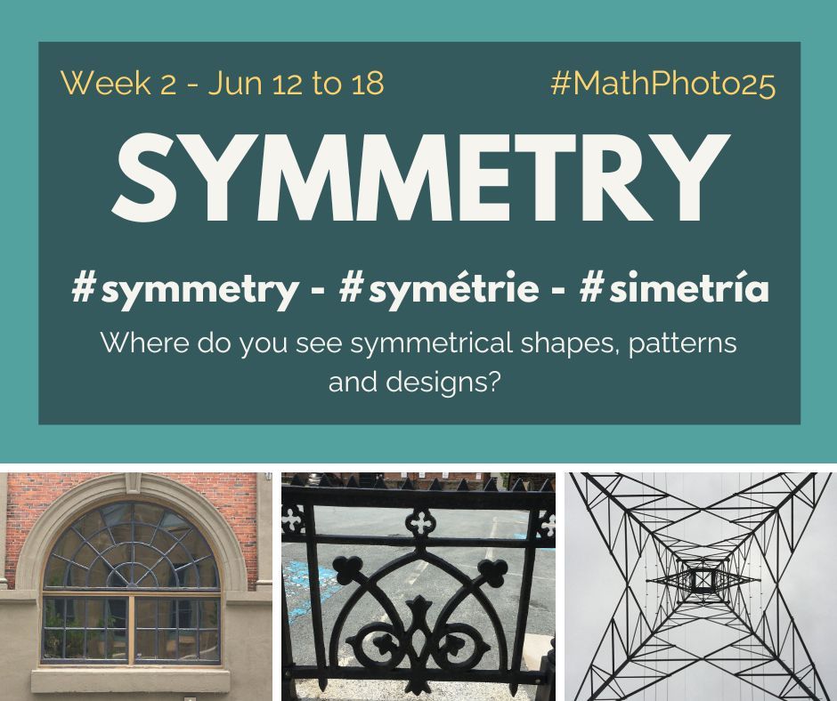 Take a math photo that shows symmetry! Where do you see symmetrical shapes, patterns and designs?