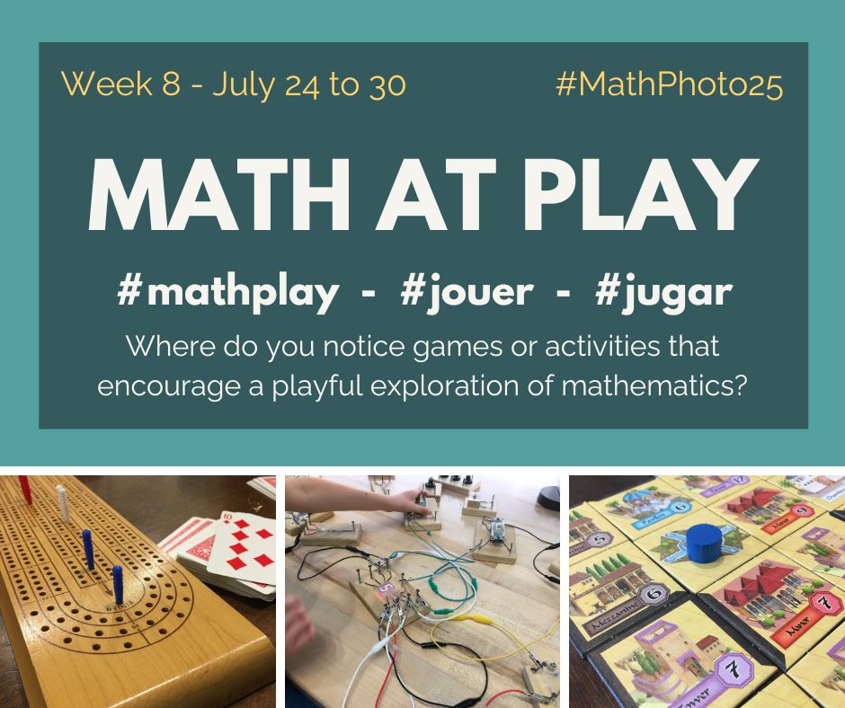 Three examples of math at play... a game of cribbage, playing with electronic circuits, and playing the board game Alhambra.