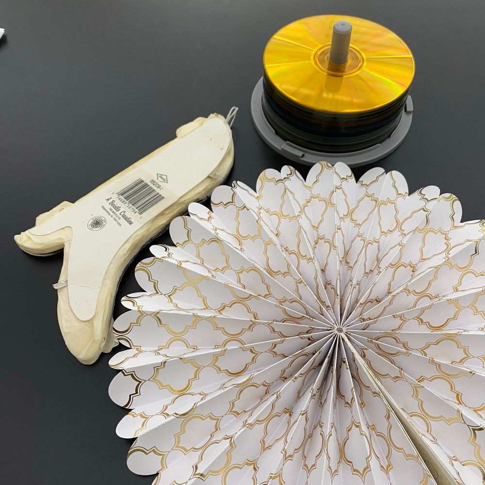 Honeycomb paper decorations.