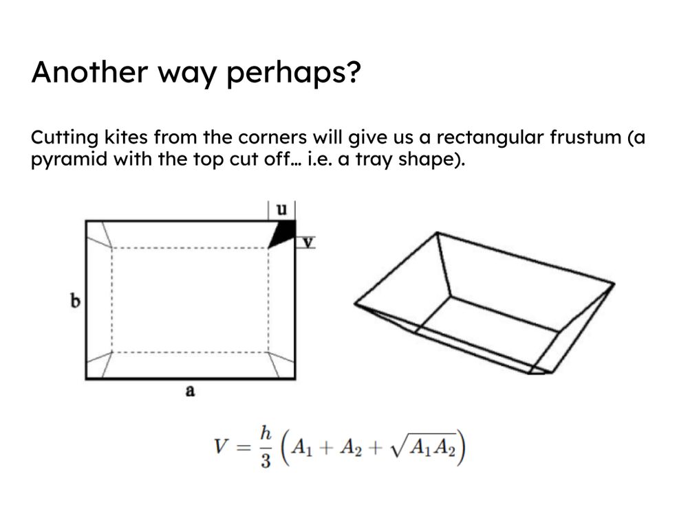 Cutting kites from each corner of a sheet of paper to make a tray.