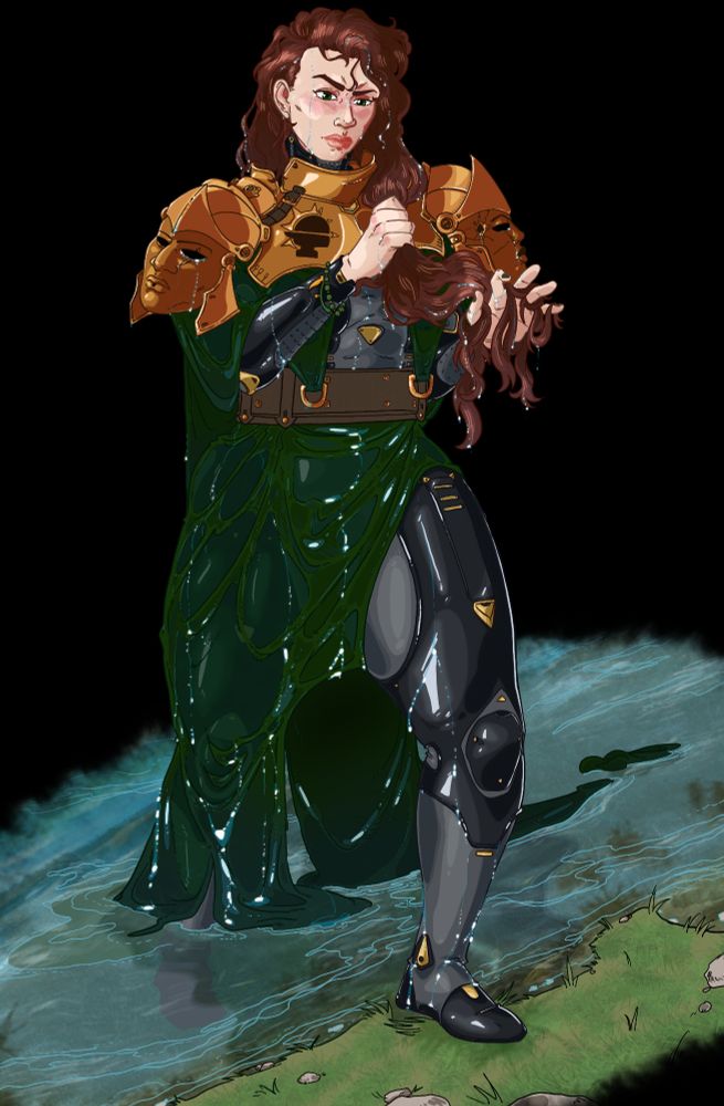 Fan created clone of Hecate from gunmetal Olympus, drawn by @docfantasy.bsky.social 