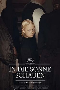 Film poster for Sound of Falling / In Die Sonne Schauen, showing a young blond-haired girl dressed in black (early 20th C). 