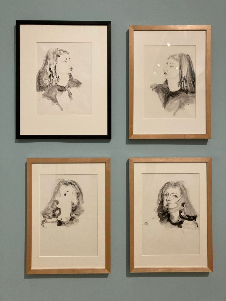 Ithell Colquhoun (Self-portrait)
Undated
Ink and wash on paper
These self-portraits were begun using decalcomania, a surrealist technique Colquoun used extensively from the late 1930s. The process involves applying ink or paint to a surface, then pressing another surface against it, creating mirror images. Colquhoun worked up one sheet, delineating facial features while leaving the other side undeveloped.
National Portrait Gallery, London. Given by the National Trust (Cornwall Regional Office) 1999
