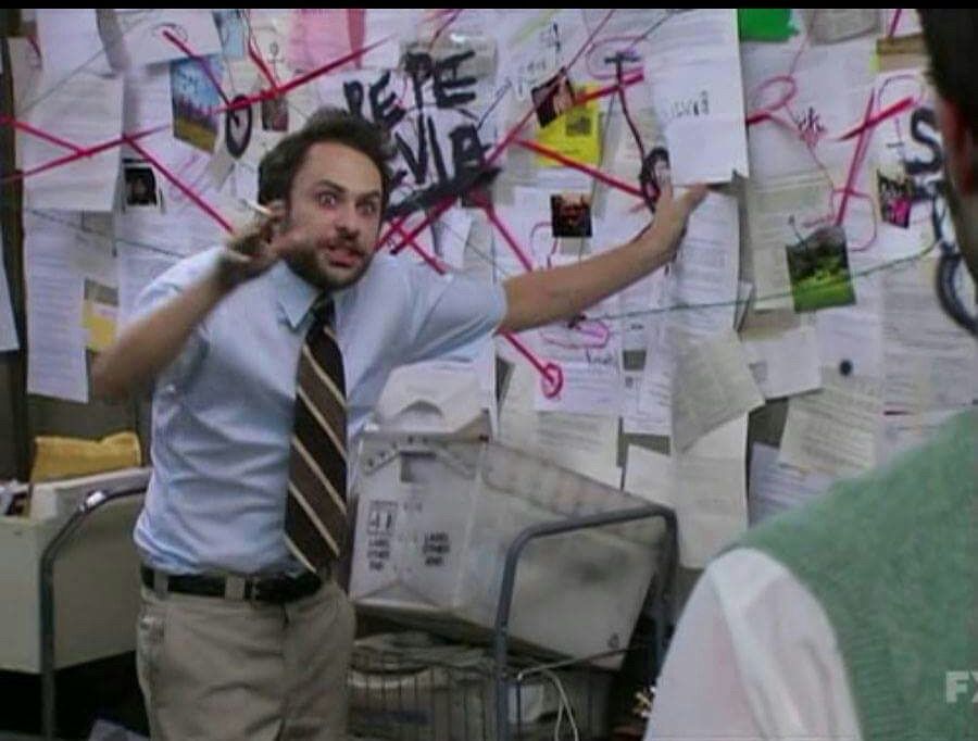 guy explaining a conspiracy with a whiteboard meme