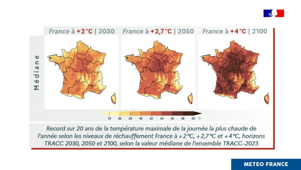 Record sur 20 ans de la température maximale de la journée la plus chaude de l'année 