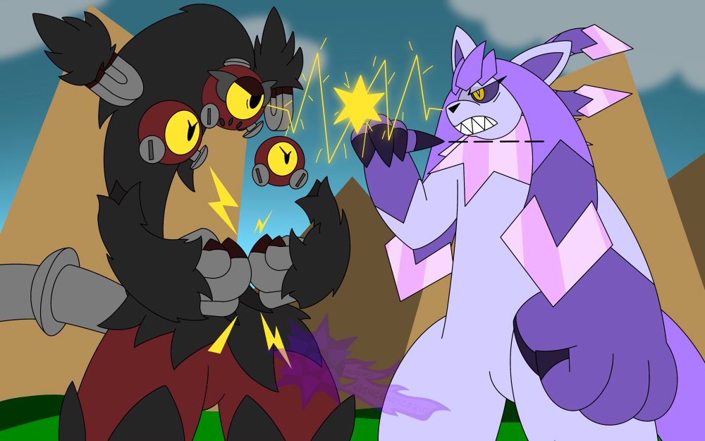 Spark (Left) and Popsickle (Right) are glaring at each other. Spark is pounding her fists together, while Popsickle is drawing a line over her neck with her thumb.