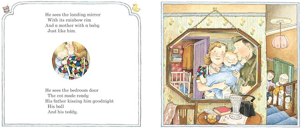 An illustration of two pages from the children’s book ‘Peepo’.
