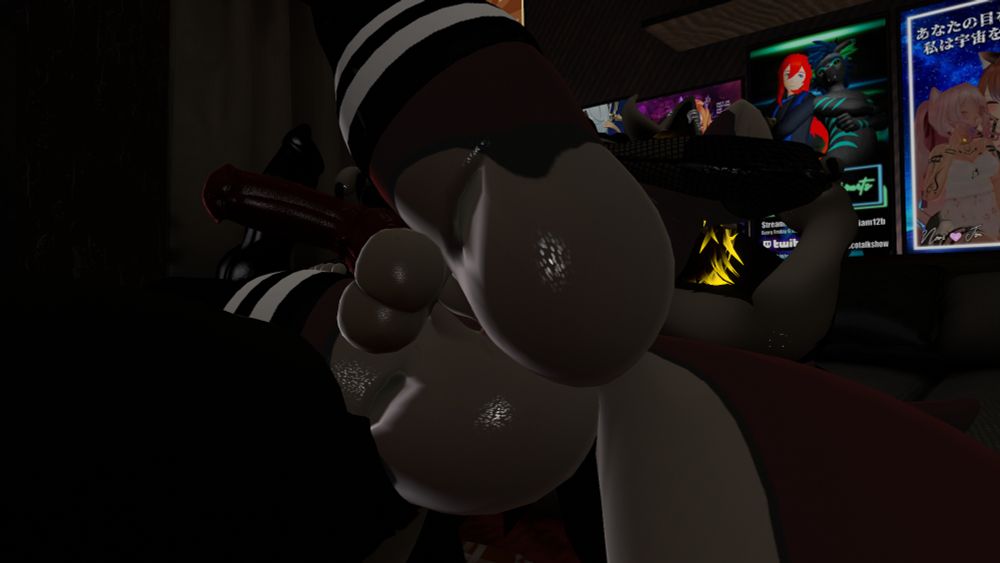 Ass photo with Sara's leg held up, exposing her assets to her viewers