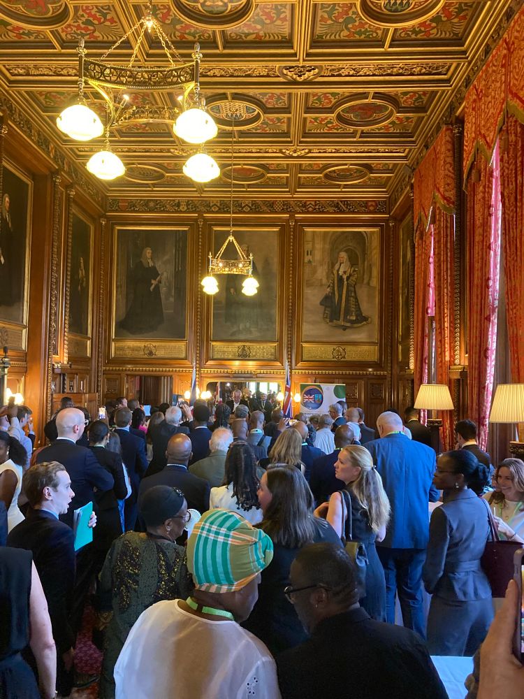 The Speaker of the House of Commons Sir Lindsay Hoyle addresses a full room in speaker’s house, with many representatives from the Montserratian community in the UK and Montserrat. Hoyle was the first speaker to visit Montserrat. 