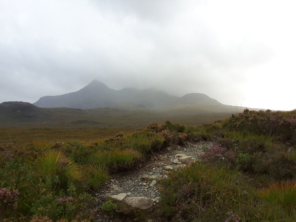 A photo of the Cuillin mountains on Skye in the mist