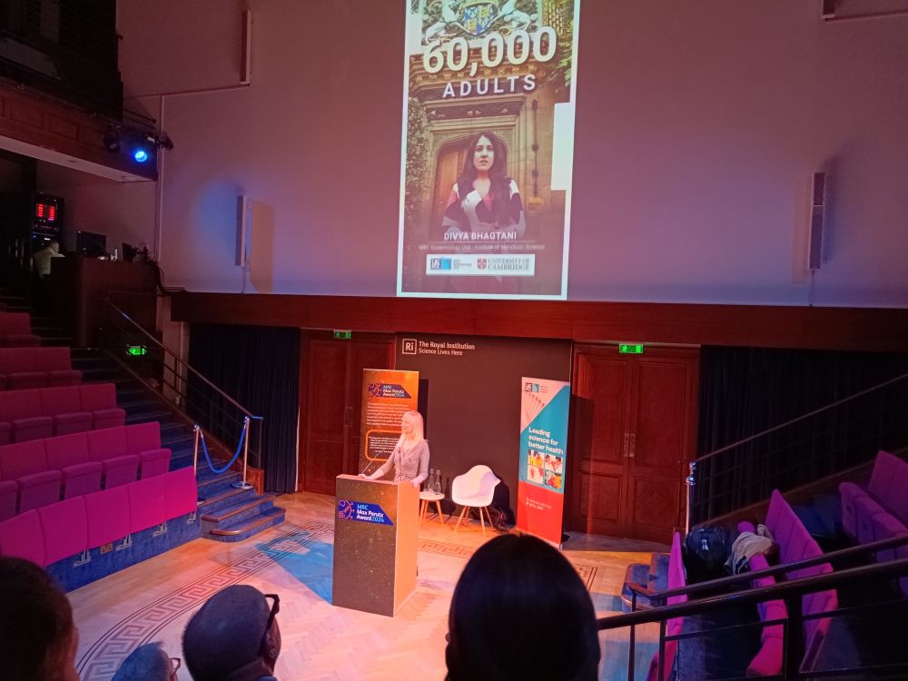 Divya's video plays at the royal institution 