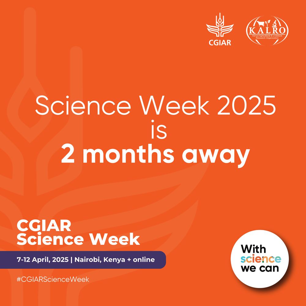 text on an orange card: CGIAR Science Week is 2 months away