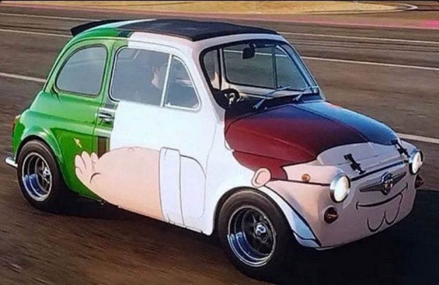 cute little car with peter griffin full coat decal