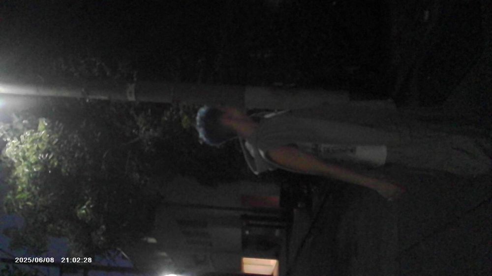 hoshi walking outside at night