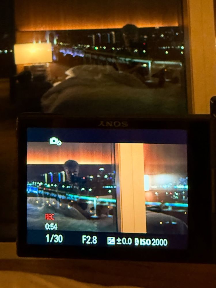 a camera taking a picture outside
