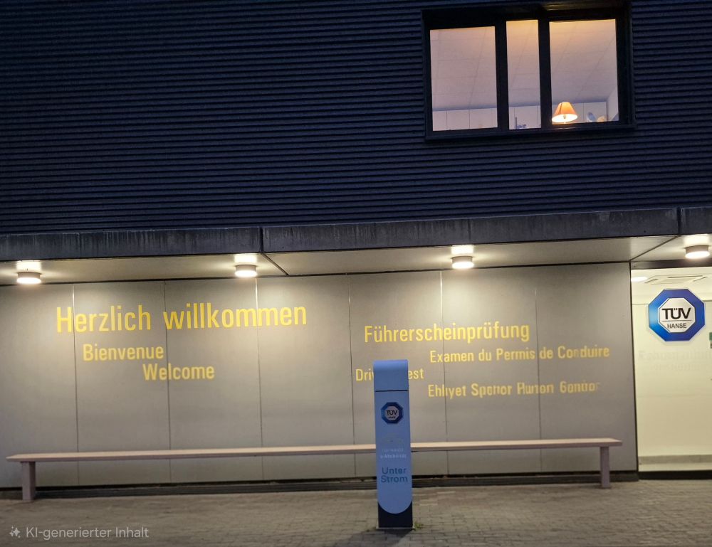 Schild Führerscheinprüfung Herzlich Willkommen