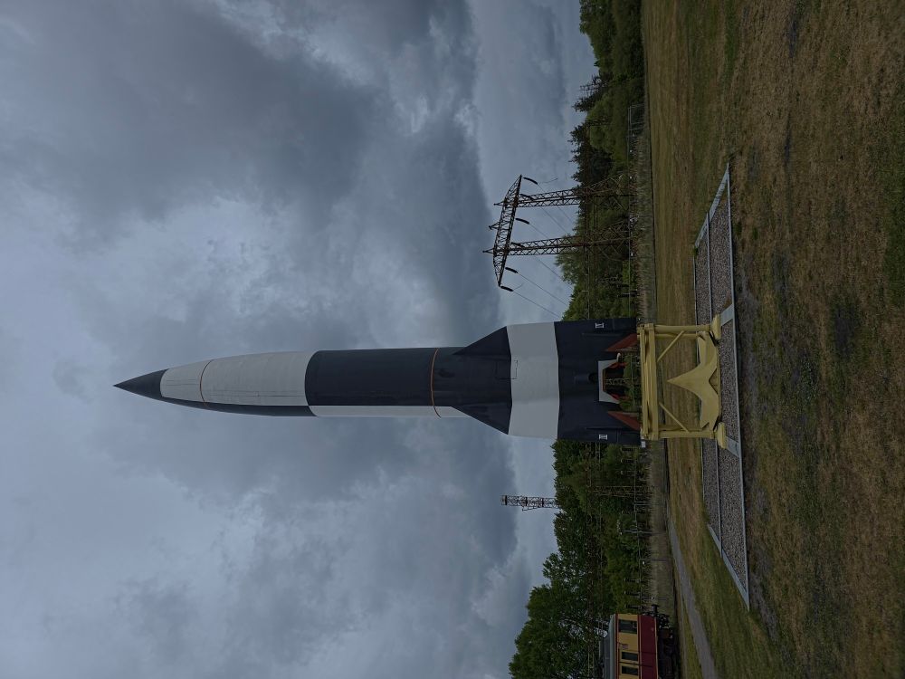 A mockup of the deadly V2 rocket in Peenemünde, Germany. 