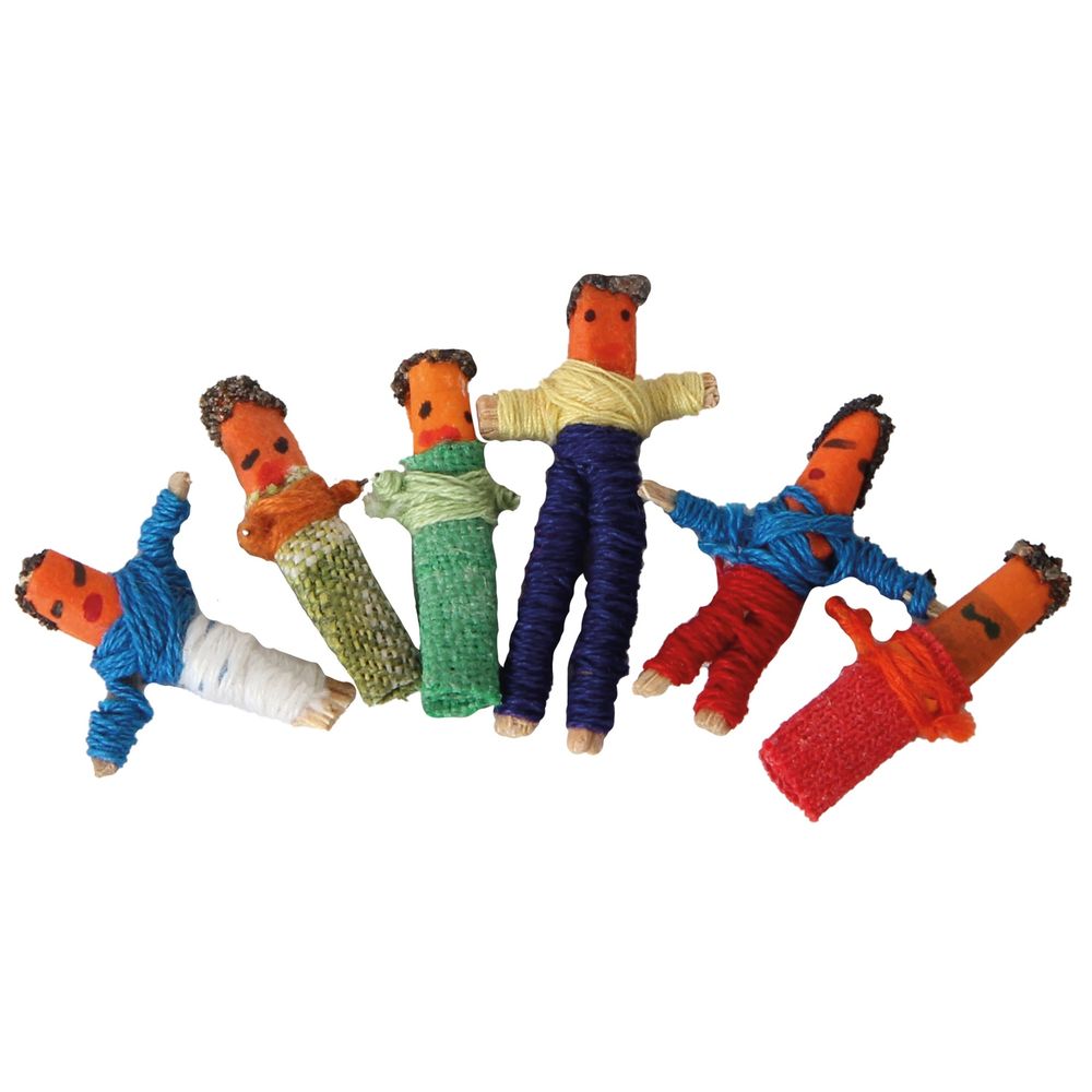 6 bunte sorgenpüppchen