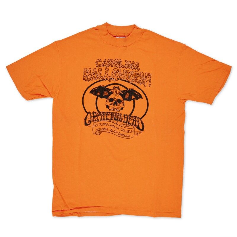 orange Grateful Dead shirt reading Carolina Halloween
