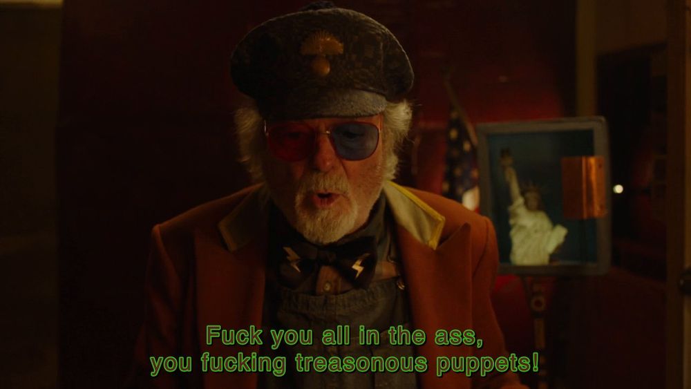 Twin Peaks screencap with Dr. Amp: Fuck you all in the ass, you fucking treasonous puppets!