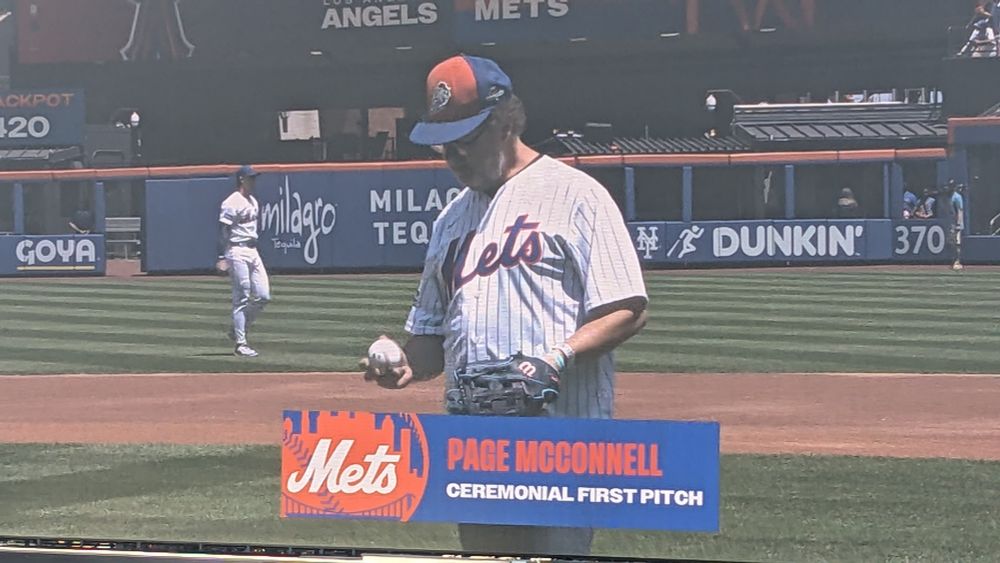 Page McConnell on mound 