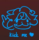 Doodle Of FruttyMoment Asking To Be Kicked With A Heart Next To The Text, Drawn By FruttyMoment