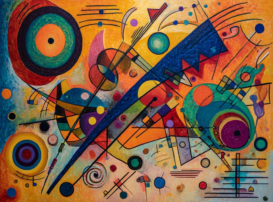 An AI painting in the style of Wassily Kandinsky.