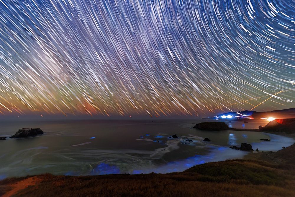 Star-trail Sunday  Goat Rock Beach Jenner Calif 