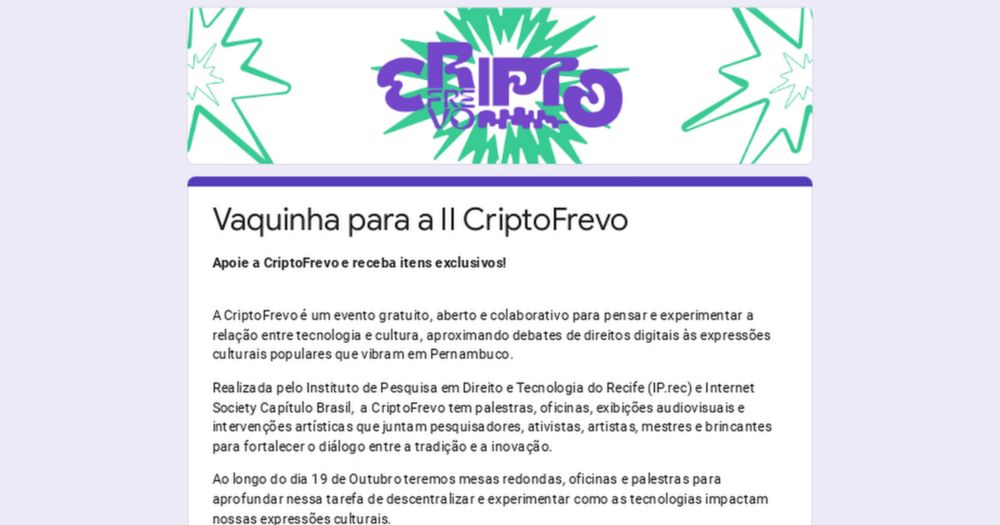 Vaquinha para a II CriptoFrevo