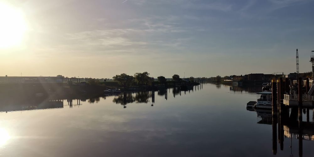 Die Karthane kurz vor der Mündung in die Elbe bei Wittenberge /Brandenburg