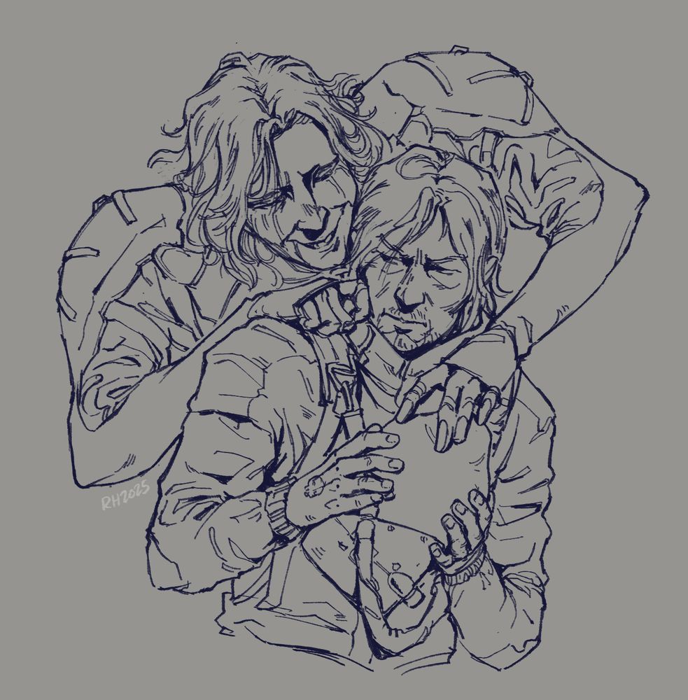 The separated line art of the same piece.